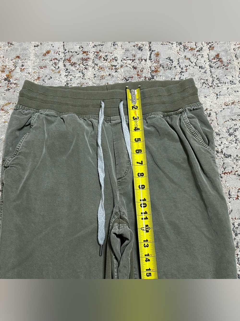 Aerie Ribbed Woven Jogger Track Pants Olive Green Lyocell size Medium - Picture 6 of 11
